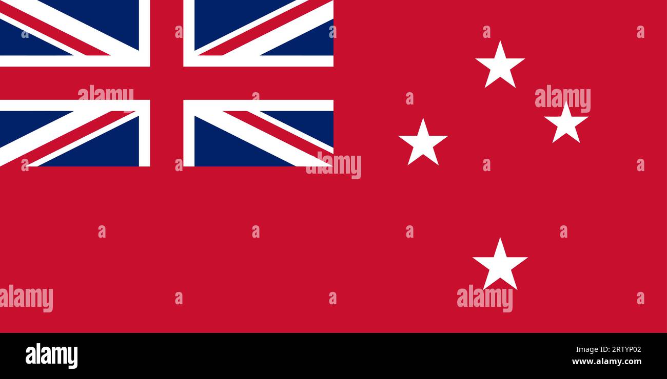 La nouvelle zelande red ensign (utilisé par les navires civils). Version simple et légèrement onduler. Illustration de Vecteur