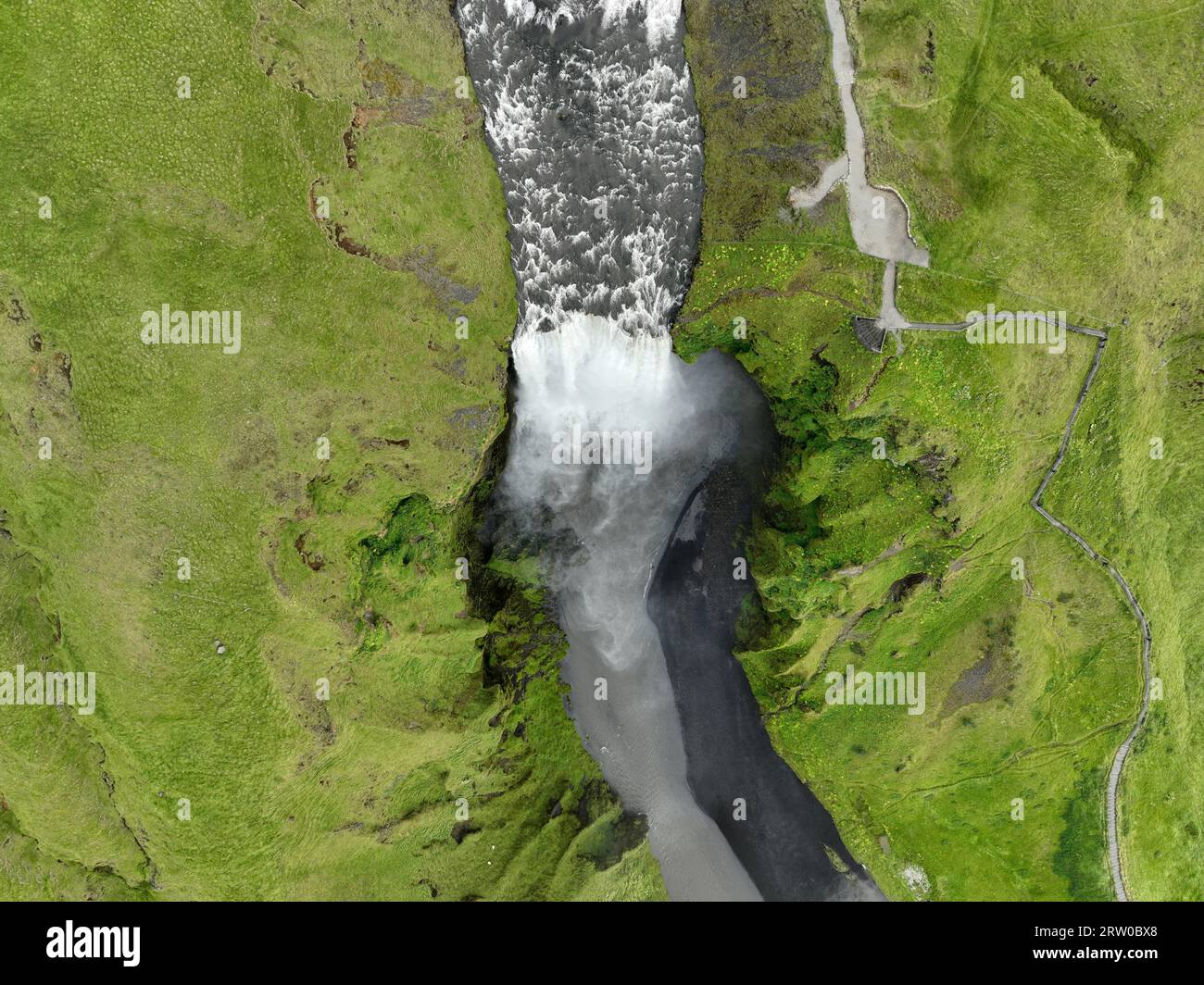 Vue aérienne de la cascade Gullfoss Banque D'Images
