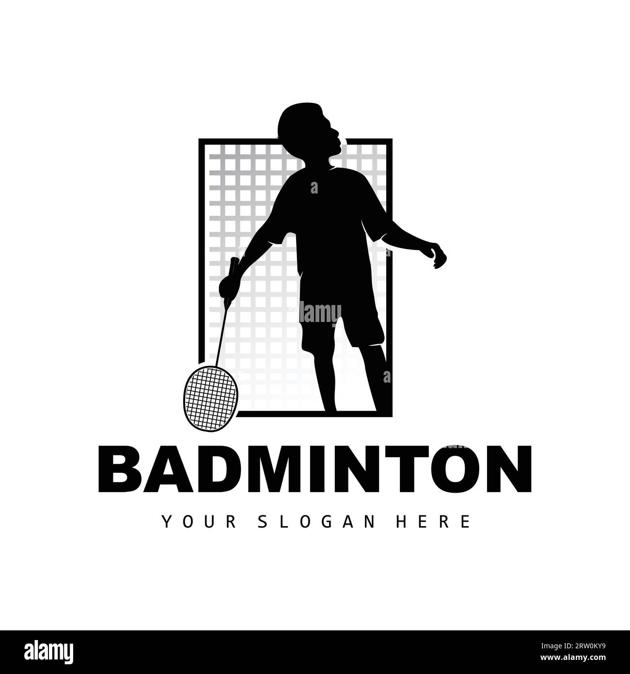 Logo de badminton, conception de branche de sport, Vector Abstract Badminton Players Silhouette Collection Illustration de Vecteur