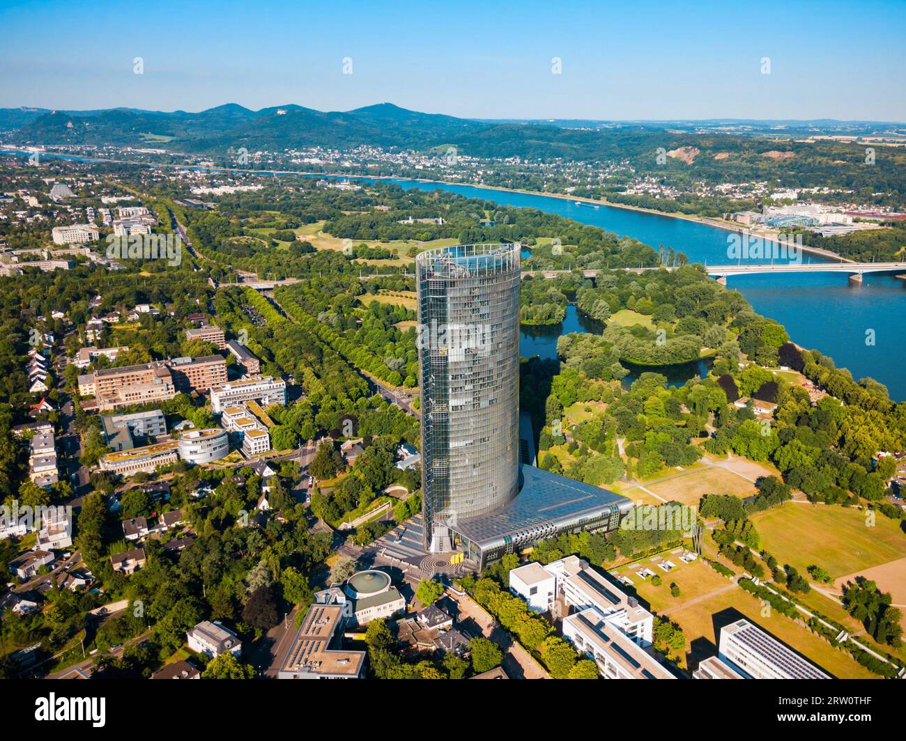 Gouvernement fédéral Bundesviertel vue panoramique aérienne du district dans la ville de Bonn en Allemagne Banque D'Images