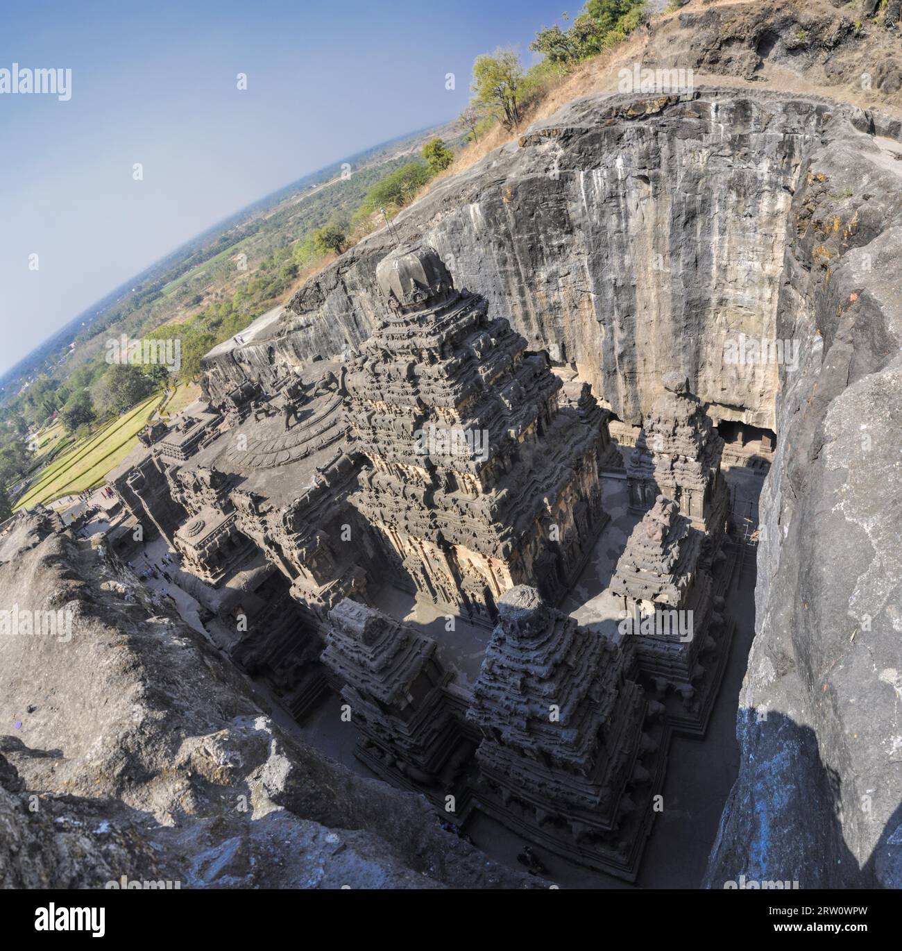 Grottes d'Ellora, site archéologique unseco en Inde Banque D'Images