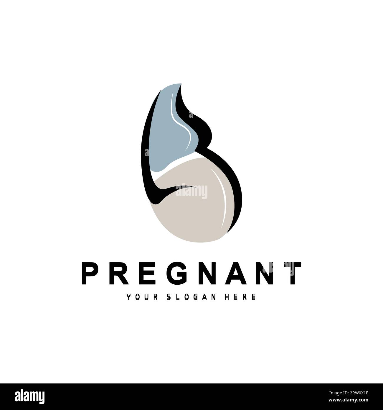 Logo enceinte, conception de soins de mère enceinte, Vector Beauty mère enceinte et bébé, illustration de modèle d'icône Illustration de Vecteur
