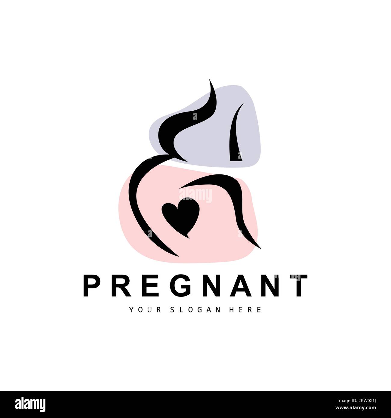 Logo enceinte, conception de soins de mère enceinte, Vector Beauty mère enceinte et bébé, illustration de modèle d'icône Illustration de Vecteur