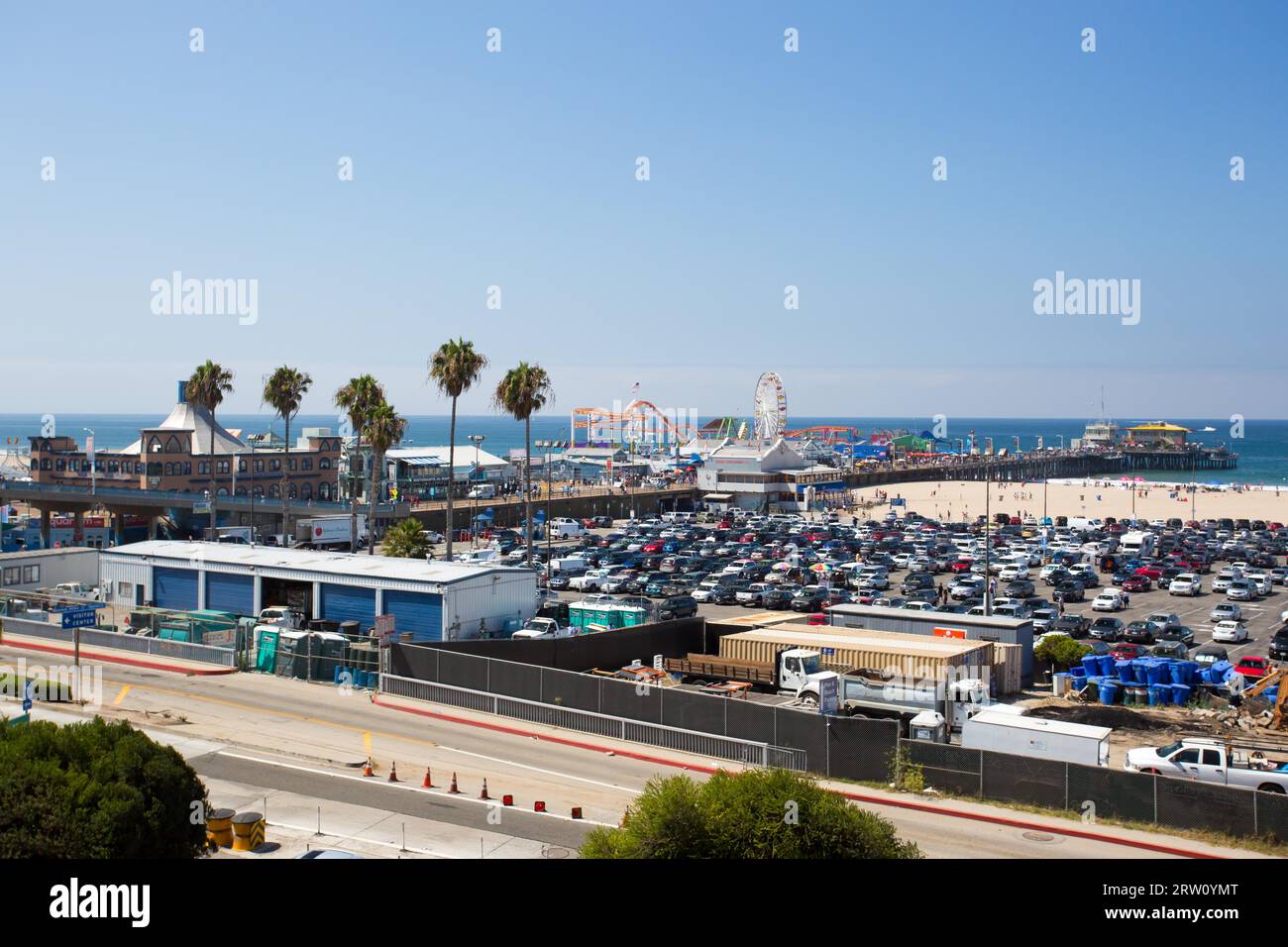 La Pacific Coast Highway vue de Santa Monica à Los Angeles, Californie, États-Unis Banque D'Images