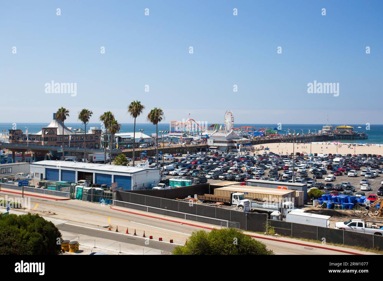 Los Angeles, États-Unis, 9 août 2015 : la Pacific Coast Highway vue de Santa Monica à Los Angeles, Californie, États-Unis Banque D'Images