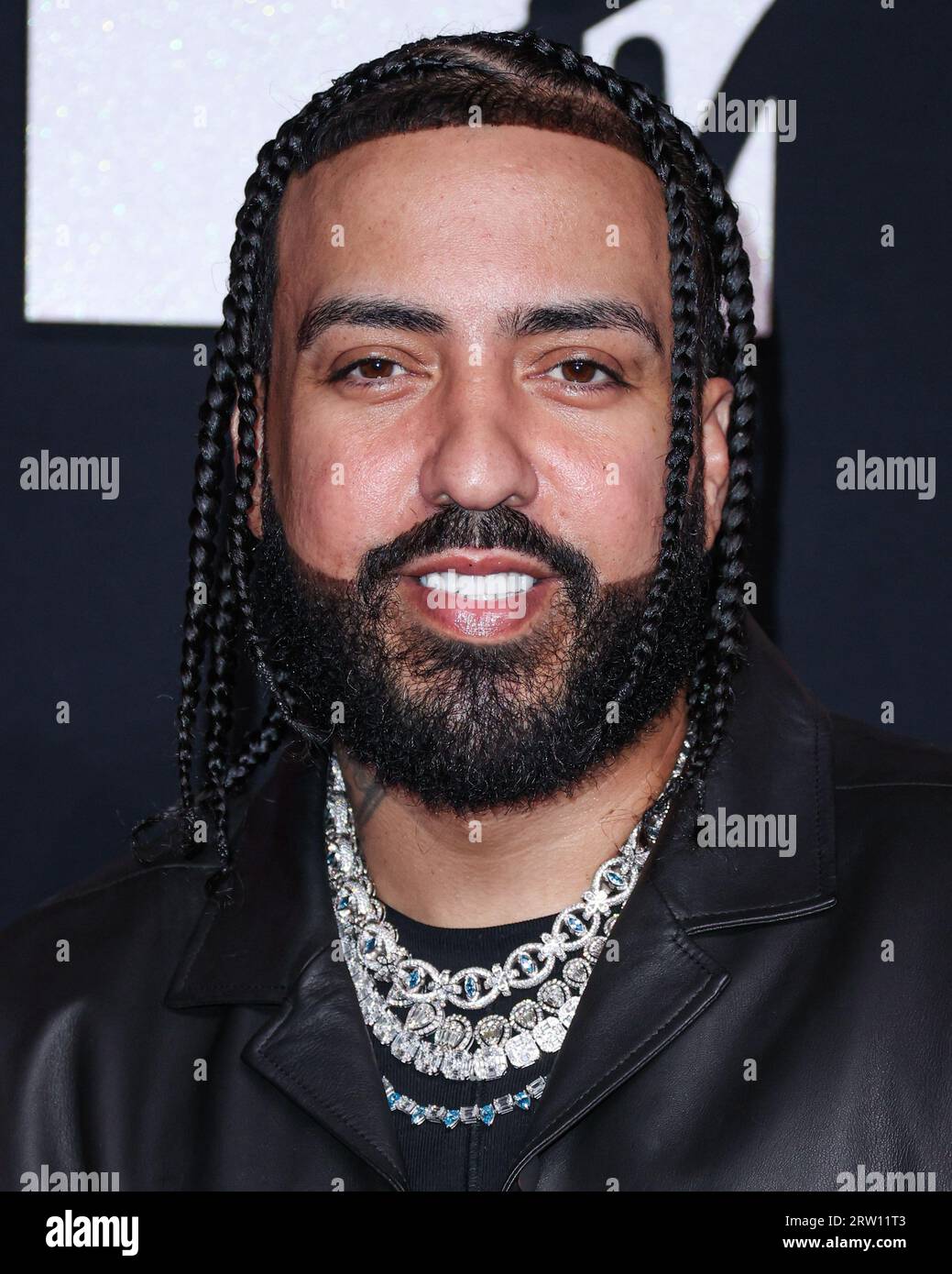 NEWARK, NEW JERSEY, États-Unis - 12 SEPTEMBRE : French Montana arrive aux MTV Video Music Awards 2023 qui se tiennent au Prudential Center le 12 septembre 2023 à Newark, New Jersey, États-Unis. (Photo de Xavier Collin/image Press Agency) Banque D'Images