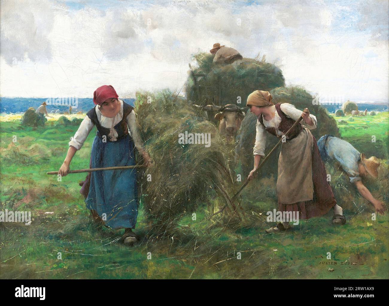 Julien Dupré - Haymaking - c1880 Banque D'Images