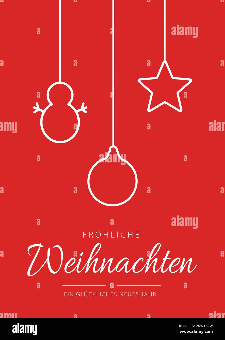 Carte de voeux allemande de noël et nouvel an Banque de photographies et d’images à haute