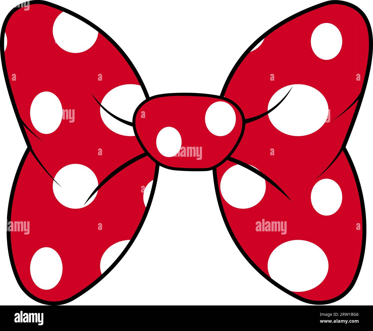 Noeud parfait tissu rouge pois blanc motif décoration meme cheveux Illustration de Vecteur