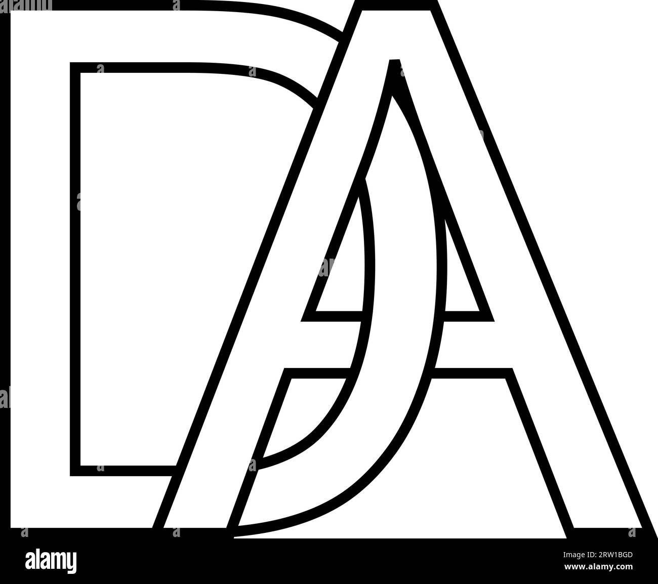 Logo signe da ad icône signe lettres entrelacées d a Illustration de Vecteur