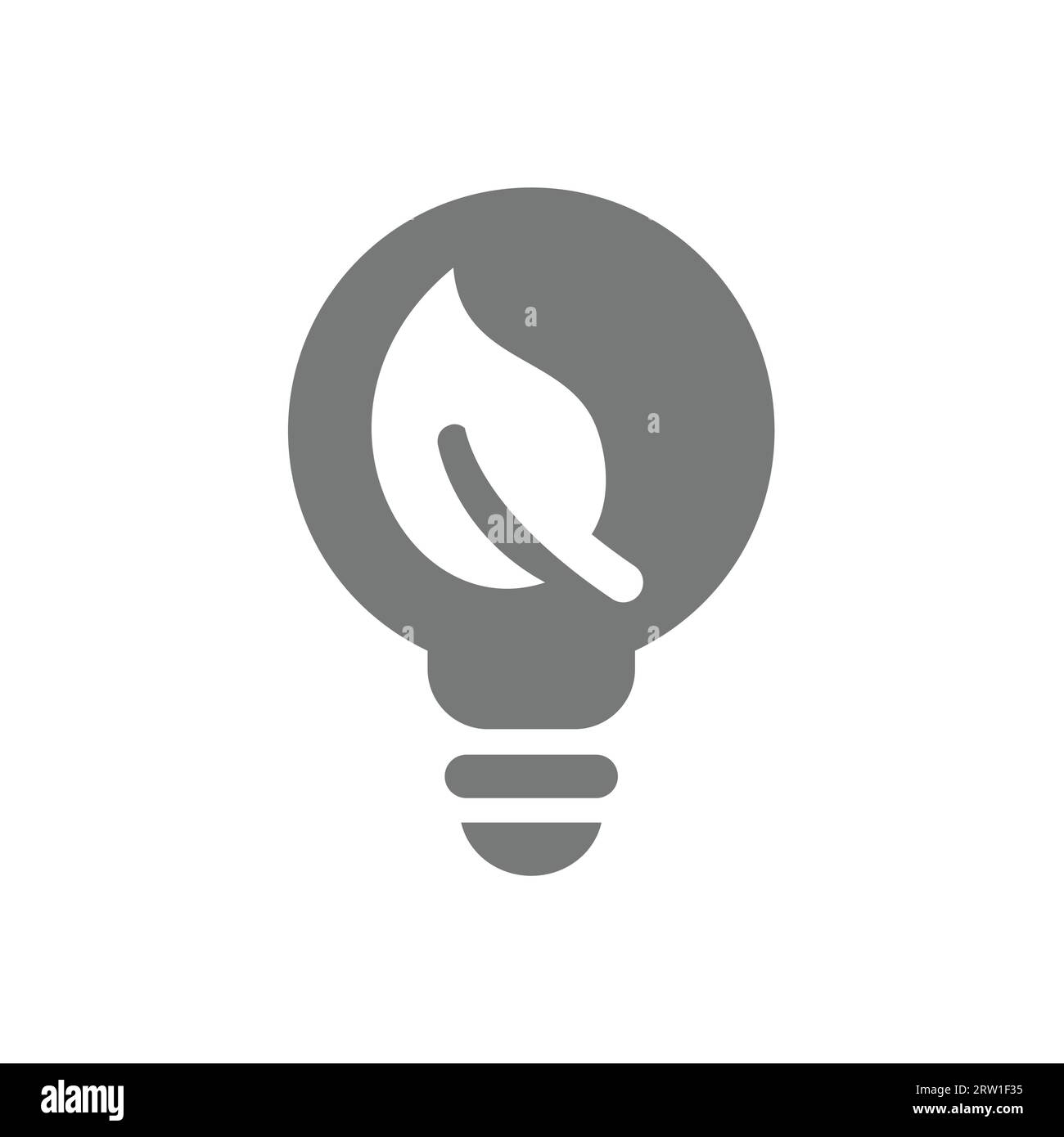 Ampoule à faible consommation d'énergie avec icône de vecteur de feuille. Durable, puissance dans la nature, symbole de l'énergie verte. Illustration de Vecteur