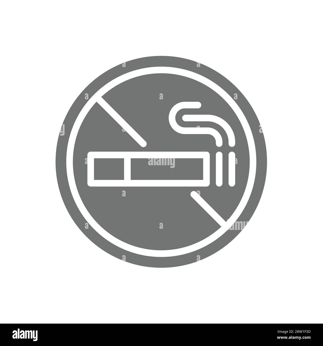 Signe vecteur interdit de fumer. Icône d'interdiction de cigarettes non autorisées. Illustration de Vecteur