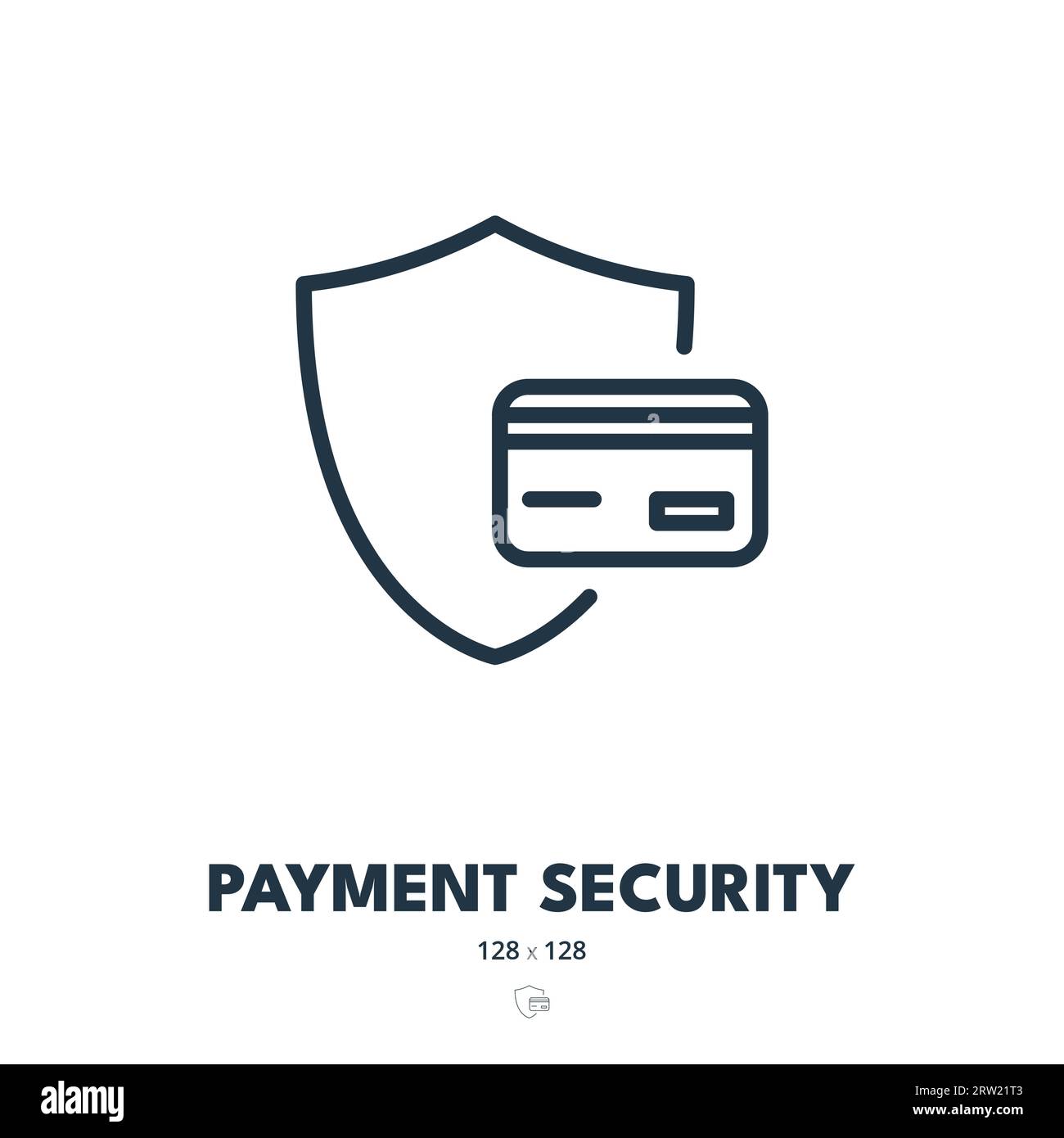 Icône de sécurité du paiement. Cryptage, fraude, transactions. Contour modifiable. Icône vecteur simple Illustration de Vecteur