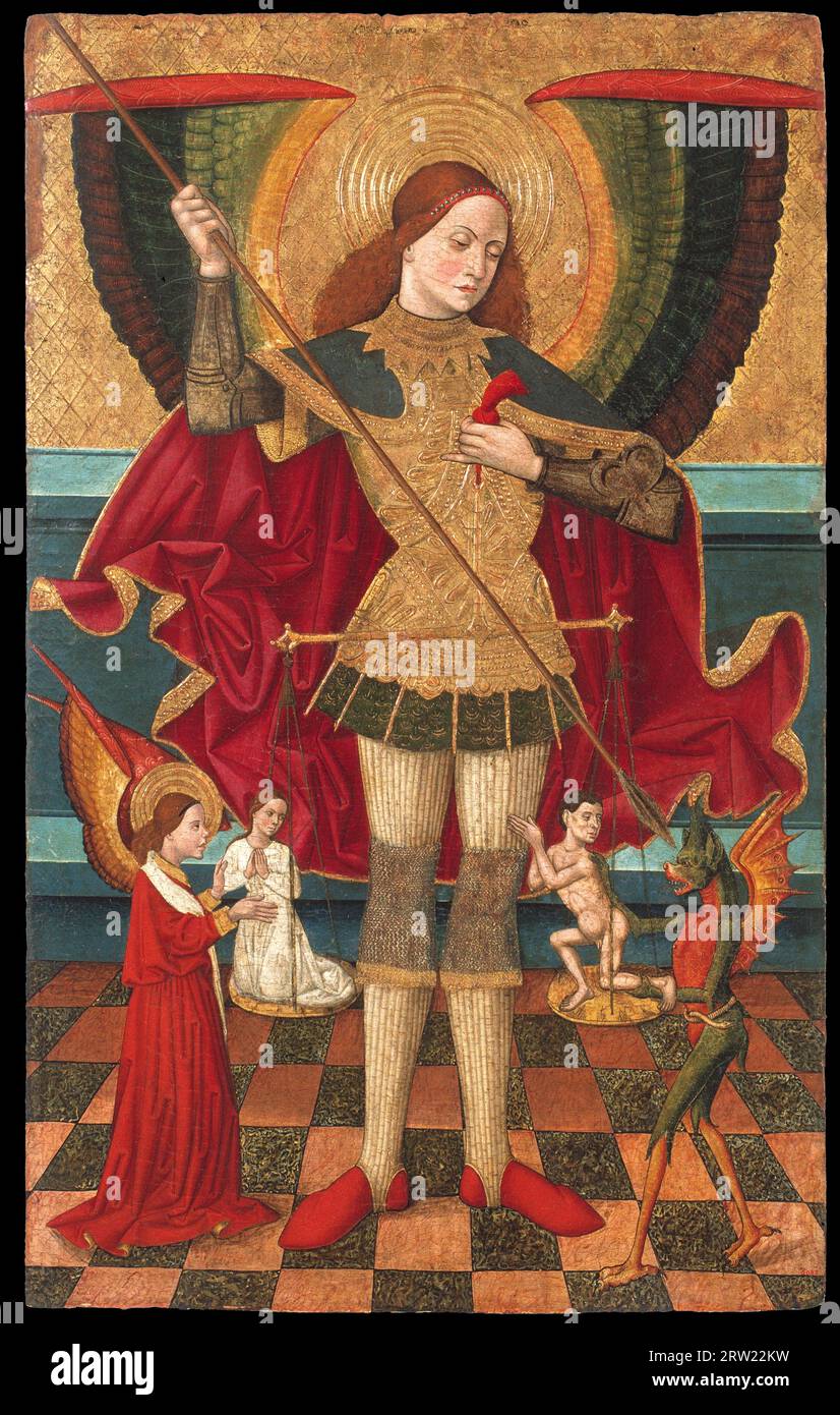 Juan de la Abadia - Saint Michael Weighing Souls - c1480-1495 Banque D'Images