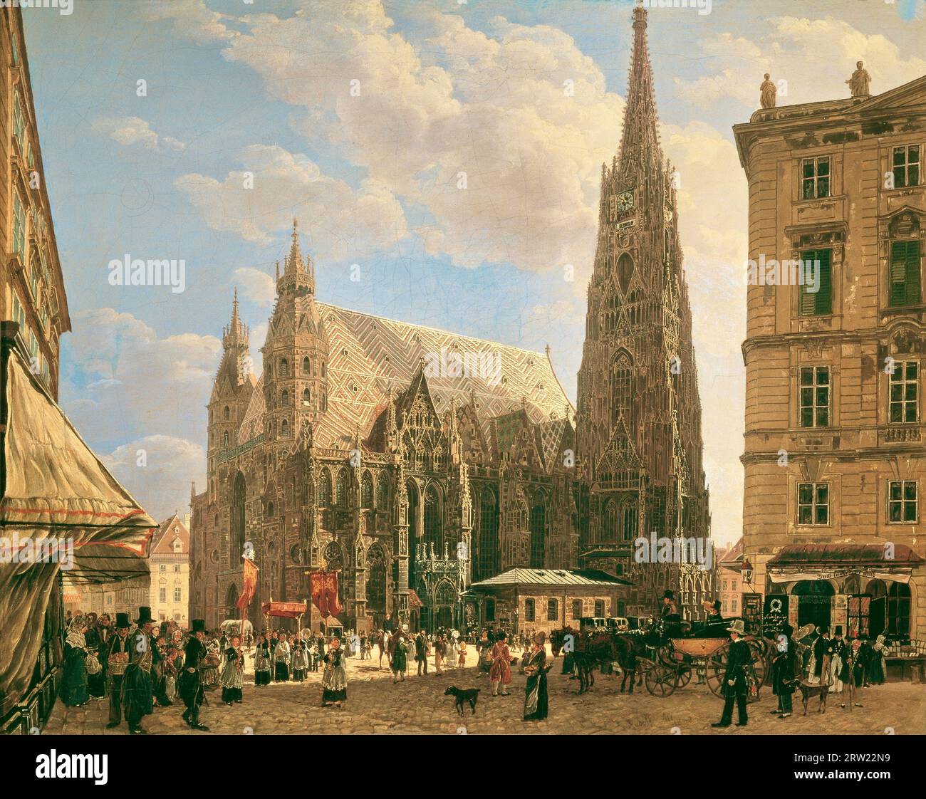 Rudolf Ritter von Alt - vue de Stephansdom, du stock-im-Eisen - 1832 - St. Cathédrale d'Étienne - Vienne - Autriche Banque D'Images
