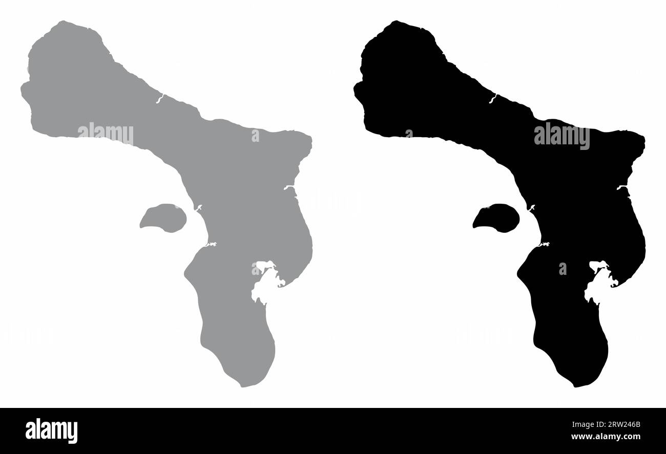 Les cartes silhouettes Bonaire grises et noires Illustration de Vecteur