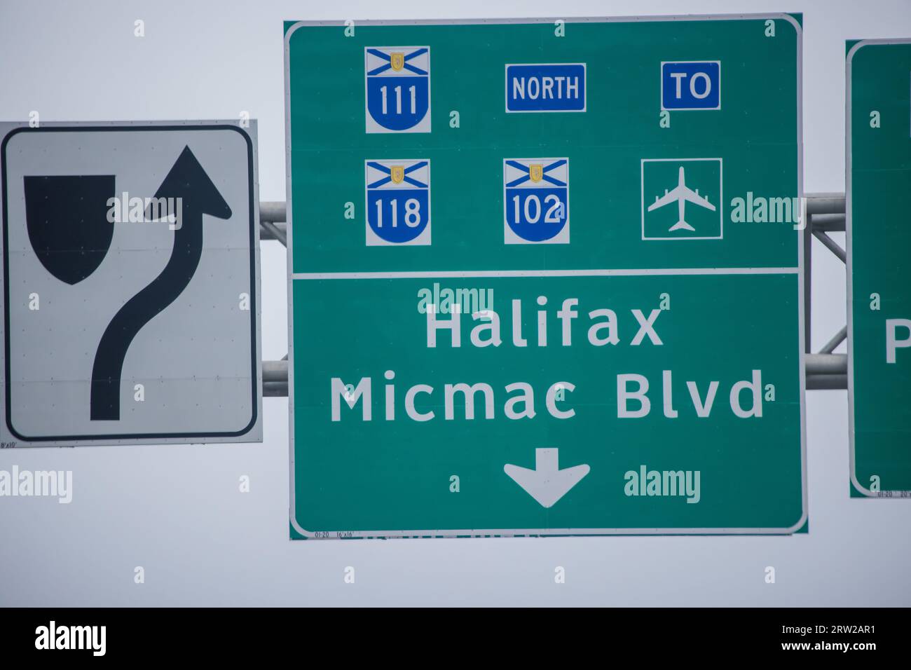Itinéraire vers les autoroutes principales 102, 111, 118 et l'aéroport en passant par Halifax. Nova Scotia Highways. L'autoroute 111 est une autoroute périphérique. HALIFAX. Banque D'Images