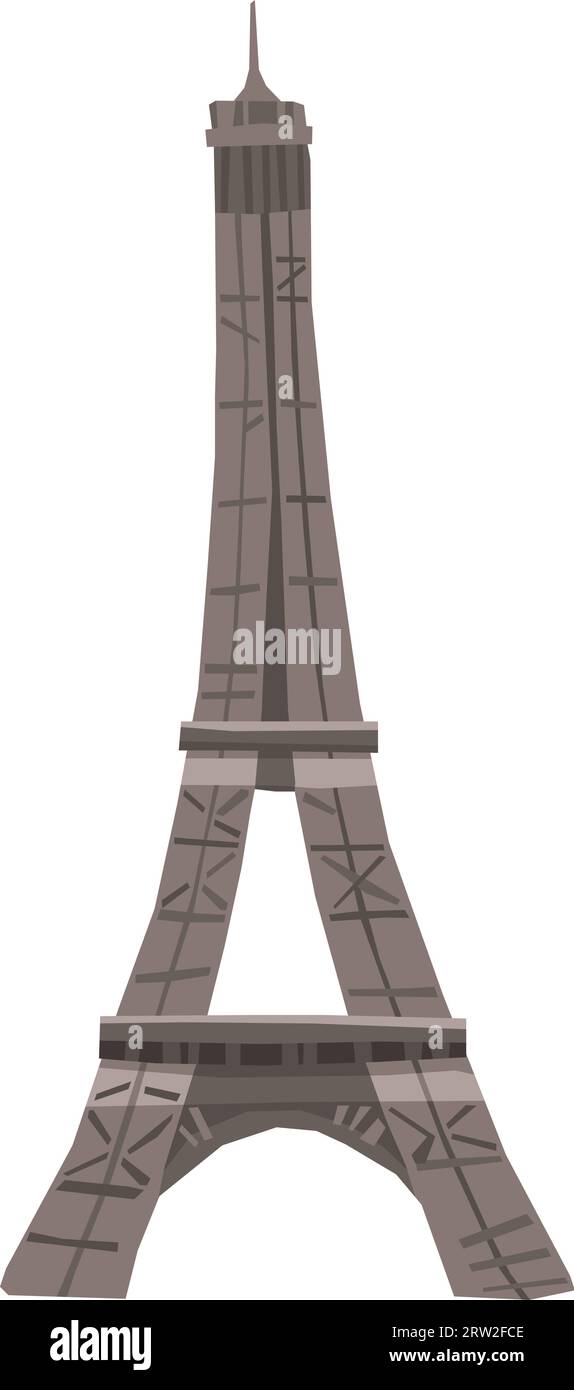 Dessin à plat de dessin animé simple de la TOUR EIFFEL, PARIS Illustration de Vecteur