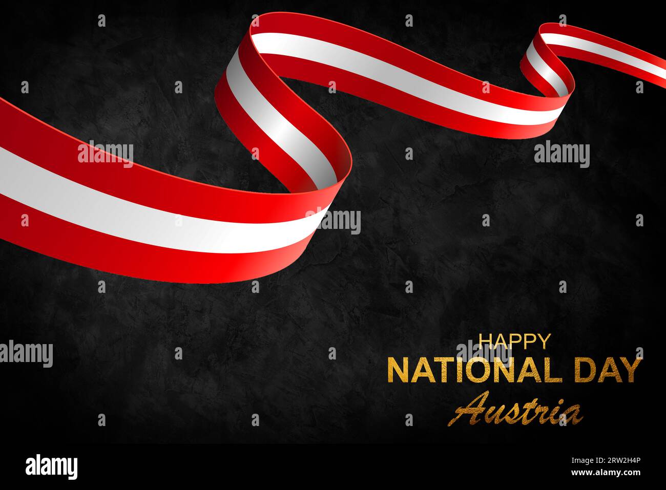 Autriche carte de voeux de fête nationale heureuse, bannière, illustration vectorielle. Vacances commémoratives autrichiennes 26 octobre élément de conception avec drapeau réaliste. Banque D'Images