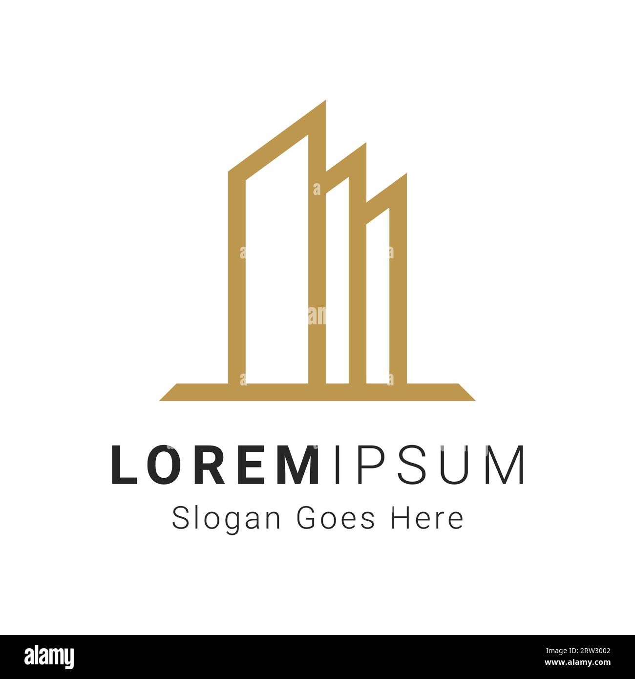 Bâtiment de luxe logo immobilier Design logotype de bâtiment minimal Illustration de Vecteur