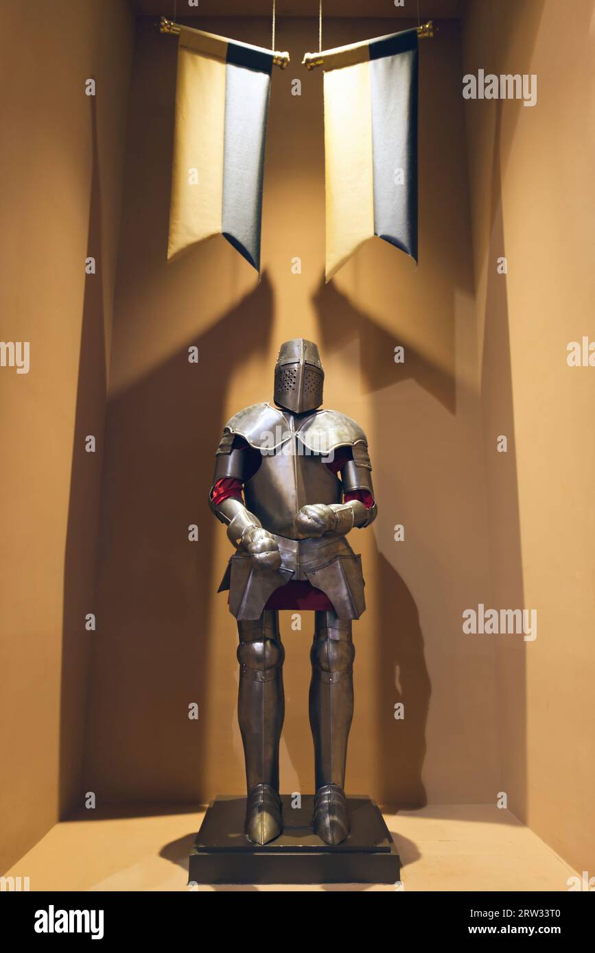 Knight's Legacy : l'armure complète du soldat historique préservée dans le temps Banque D'Images
