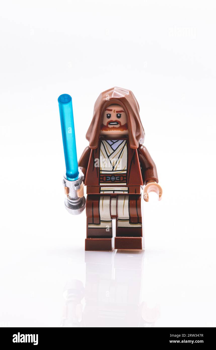 Star Wars OBI-WAN Kenobi lego mini figurine jouet avec réflexion Banque D'Images
