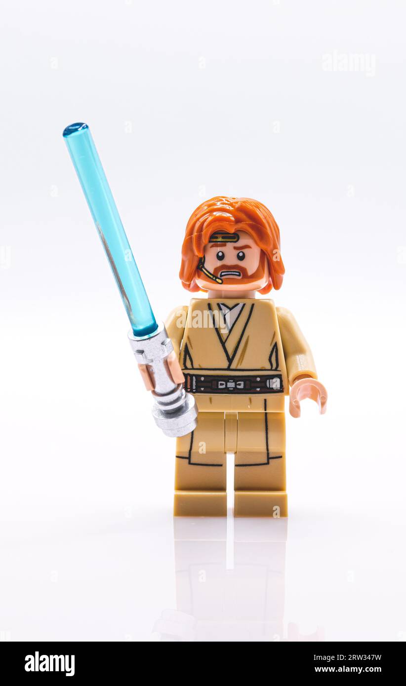 Star Wars OBI-WAN Kenobi lego mini figurine jouet avec réflexion Banque D'Images