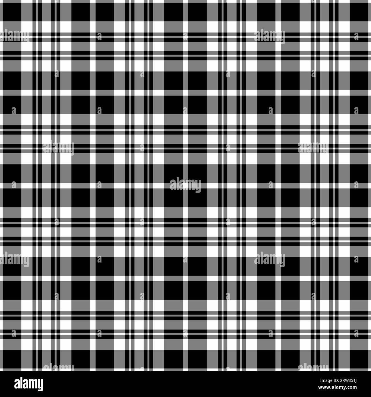 Tissu tartan sans couture de textile à carreaux avec un vecteur de texture de motif de fond dans les couleurs grises et noires. Illustration de Vecteur