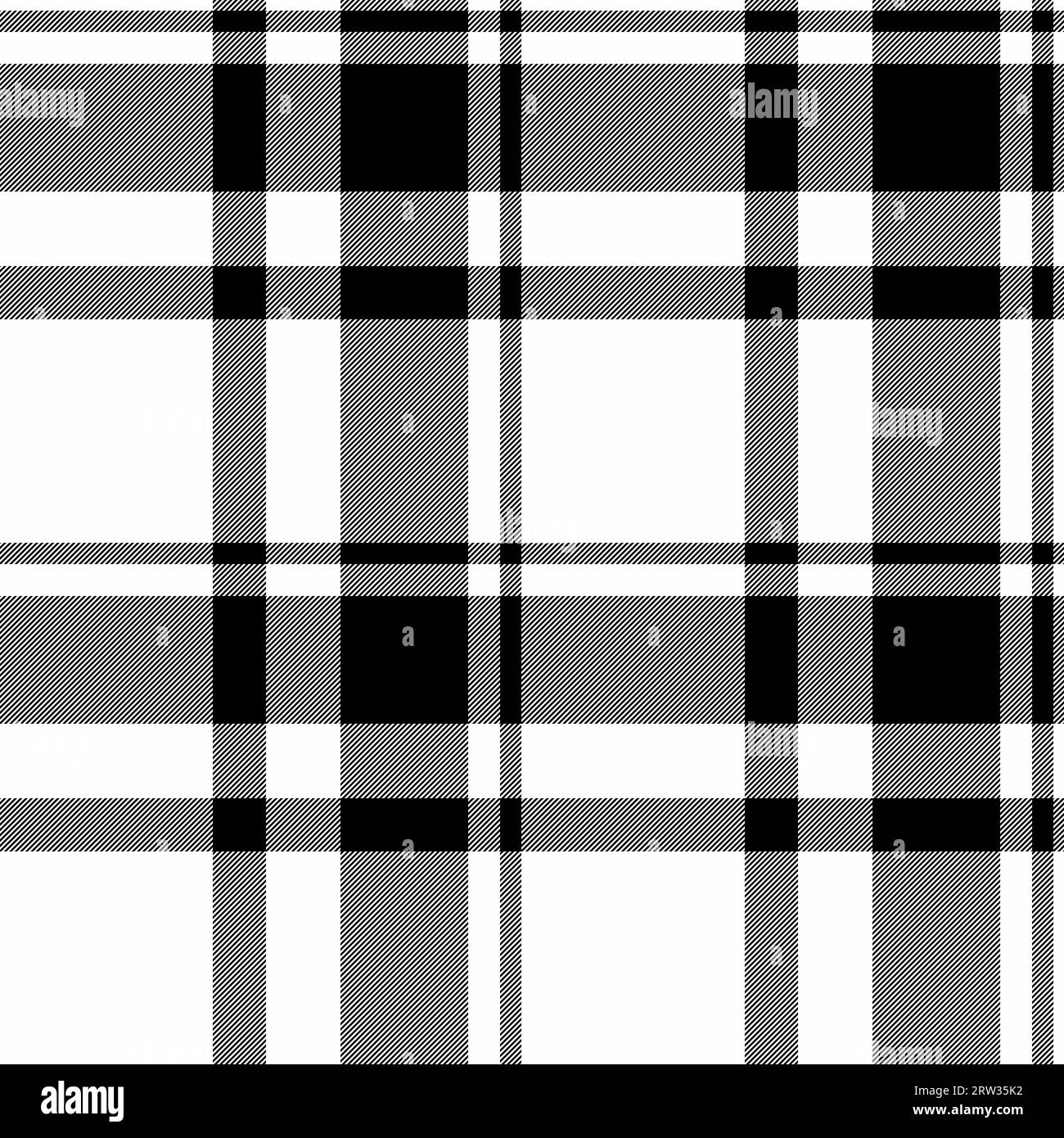 Texture de fond sans couture de textile vecteur de motif avec un tartan à carreaux en tissu en couleurs blanches et noires. Illustration de Vecteur