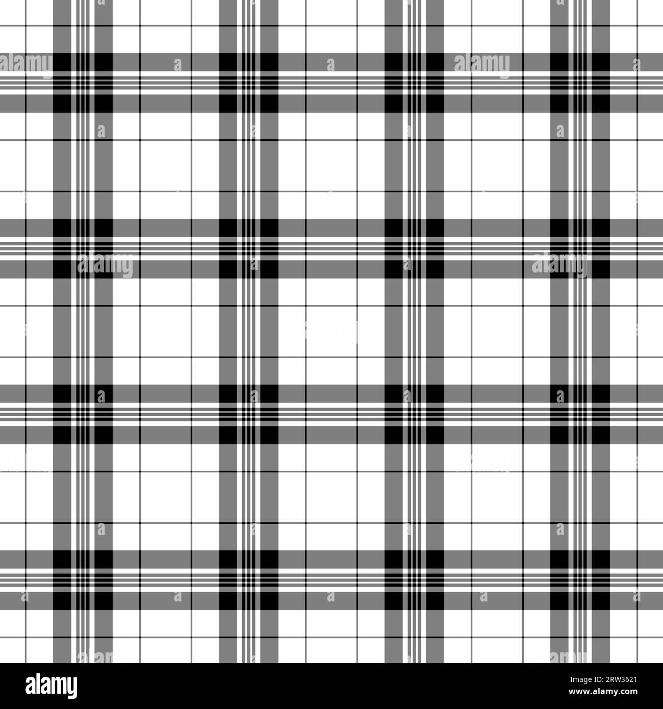 Vérifiez la texture sans couture du tissu à carreaux de motif avec un fond textile tartan vecteur dans les couleurs grises et blanches. Illustration de Vecteur