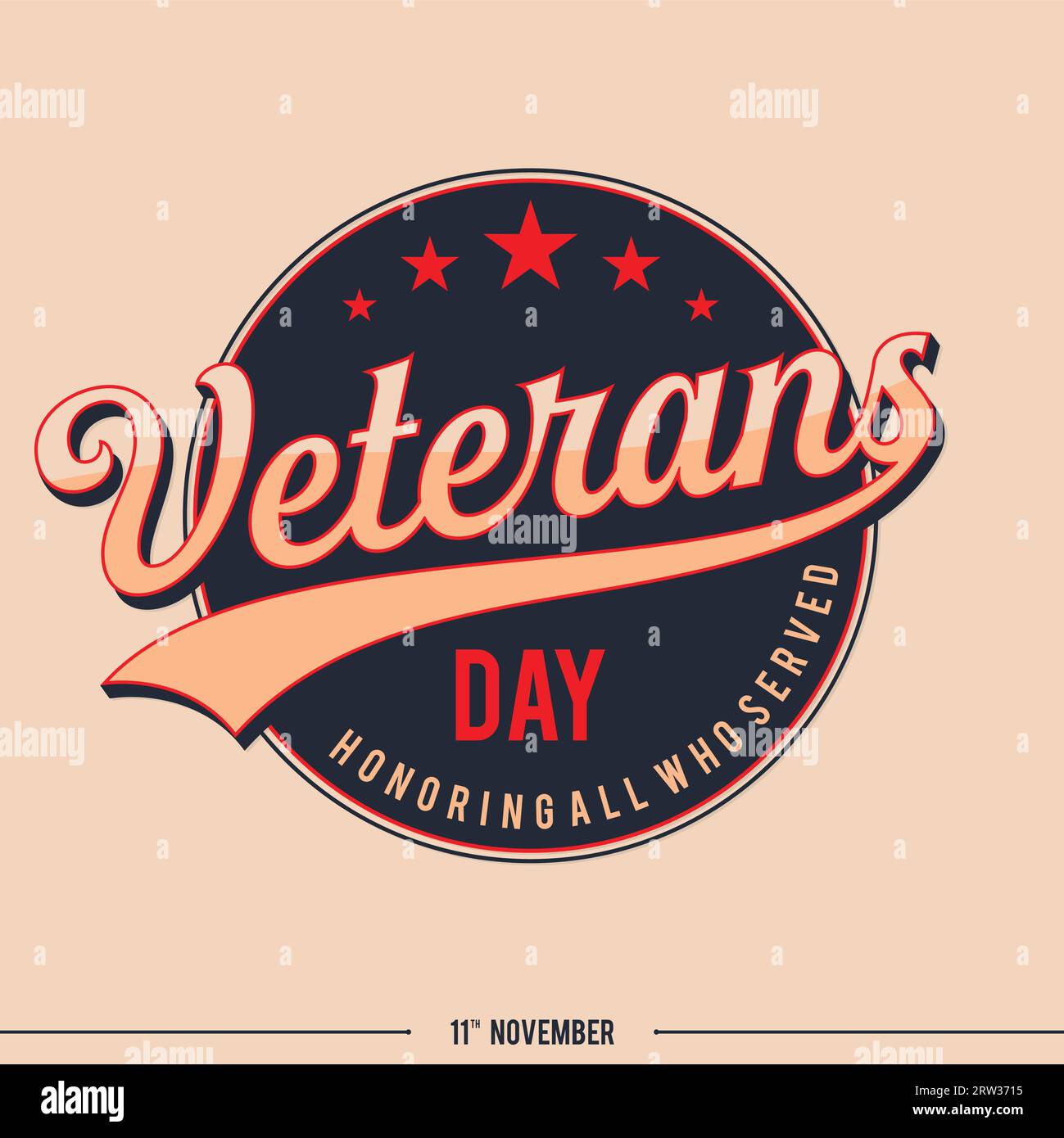 Fond de modèle de style rétro de fond de Veterans Day. Illustration vectorielle Illustration de Vecteur