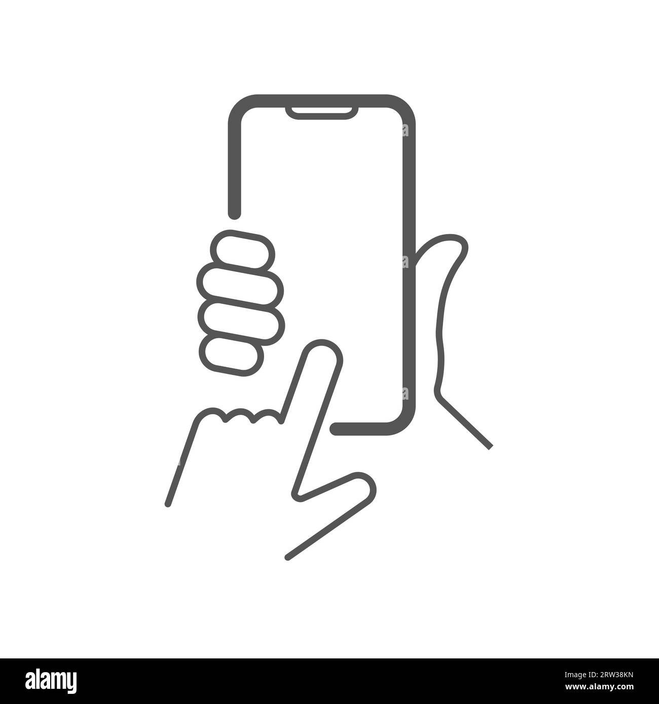 Mains à l'aide d'un smartphone. Technologie tactile. SPE 10. Illustration de Vecteur