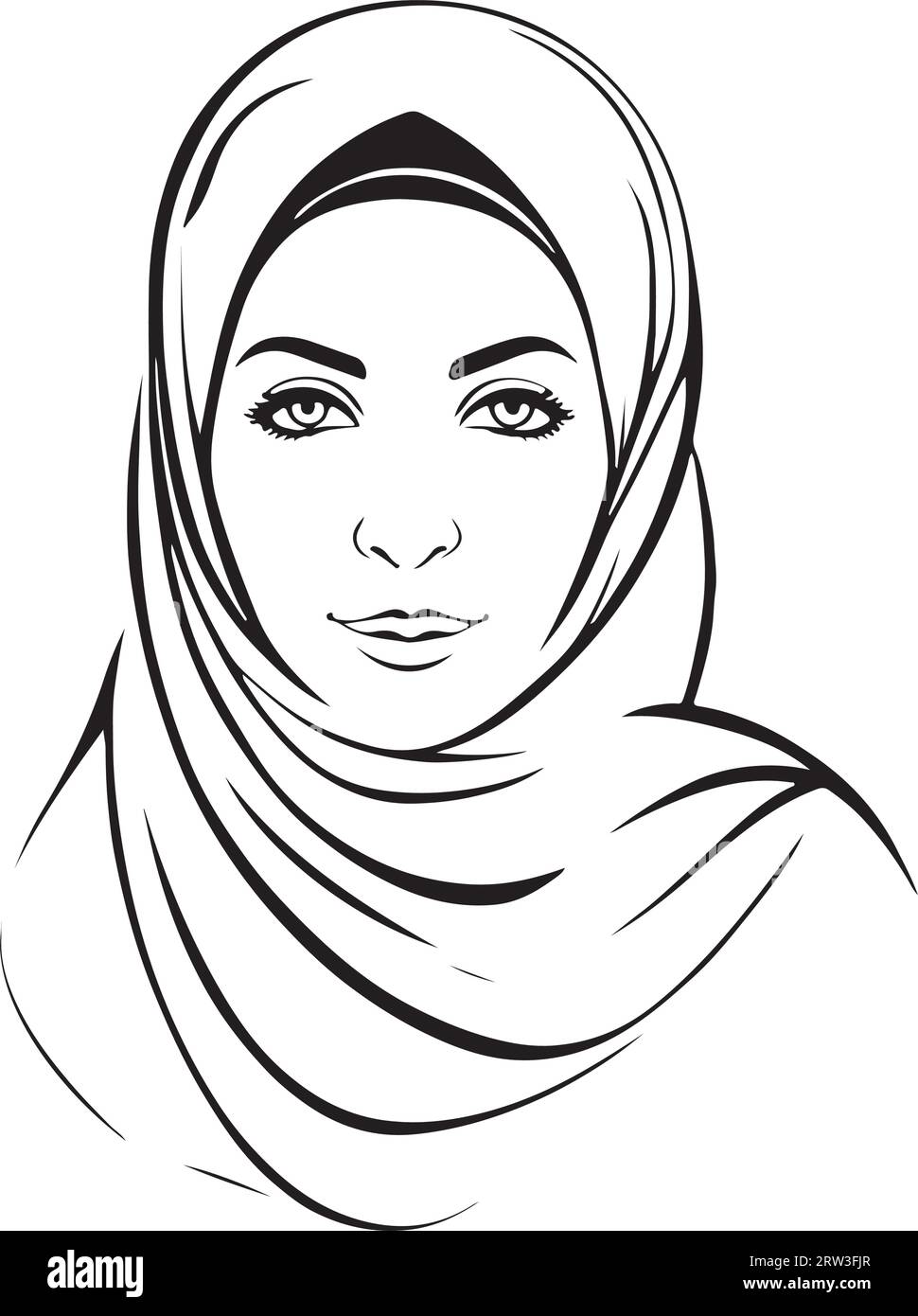 Super beau vecteur art muslim Woman logo Illustration de Vecteur