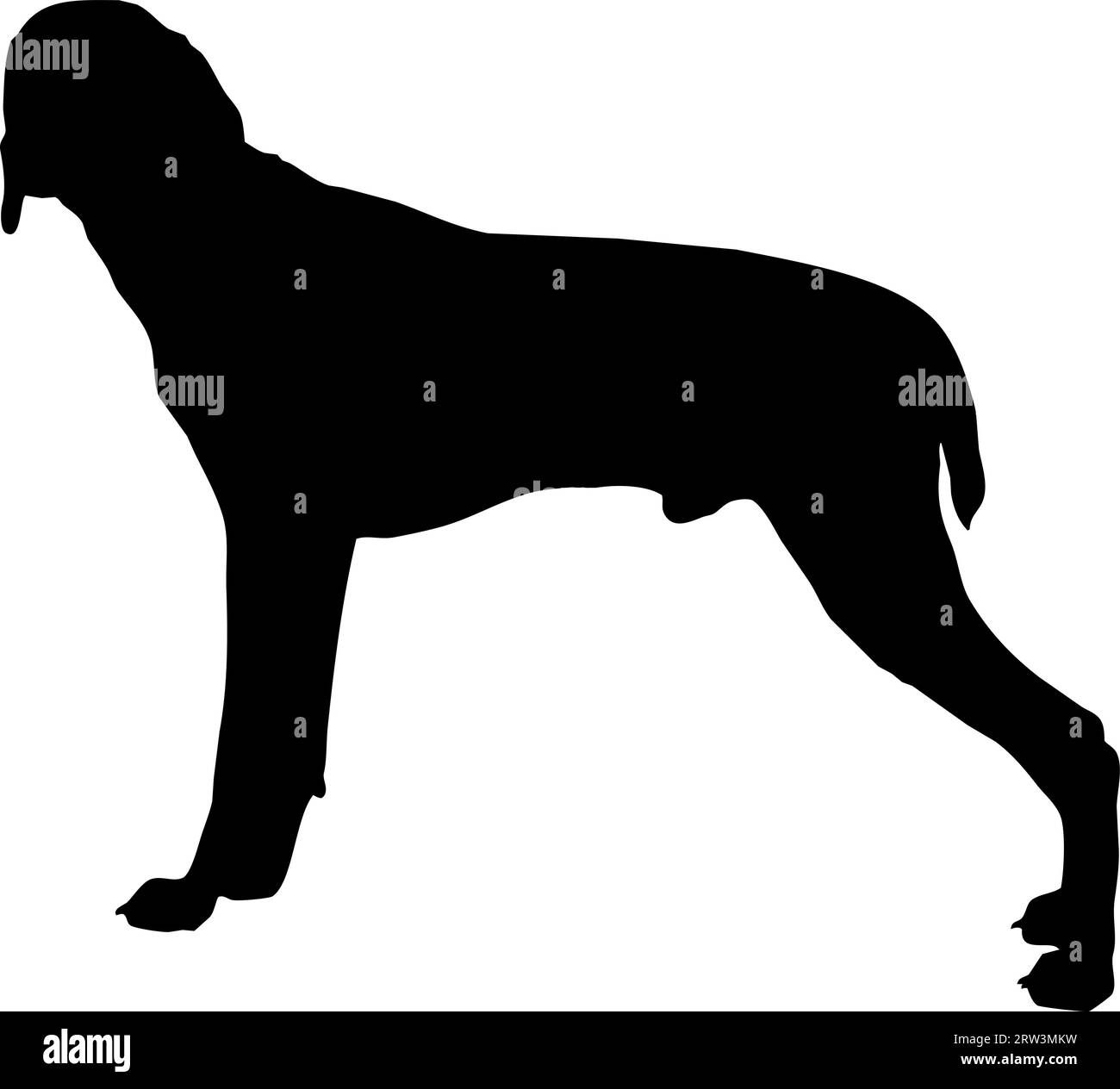 Illustration vectorielle de signe de silhouette de chien. Forme noire de chien ou de loup sur fond blanc. Concept de protection. Illustration conceptuelle du logo des cliniques vétérinaires Illustration de Vecteur