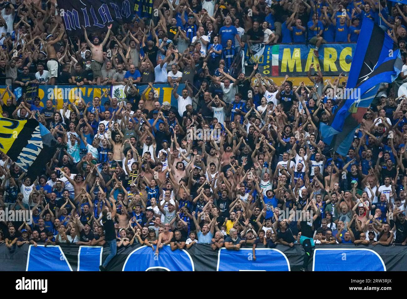 Milan, Italie. 16 septembre 2023. Supporters du FC Internazionale contre l'AC Milan - Serie A. Credit : /Alessio Morgese / Emage Credit : Alessio Morgese/E-Mage/Alamy Live News Banque D'Images