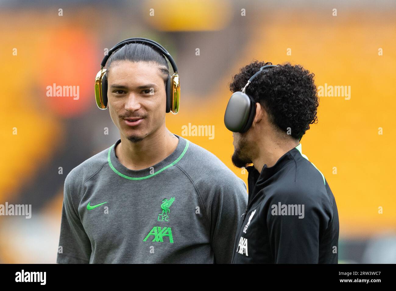 Wolverhampton, Royaume-Uni. 16 septembre 2023. Darwin Núnez de Liverpool avant le match de Premier League entre Wolverhampton Wanderers et Liverpool à Molineux, Wolverhampton le samedi 16 septembre 2023. (Photo : Gustavo Pantano | MI News) crédit : MI News & Sport / Alamy Live News Banque D'Images