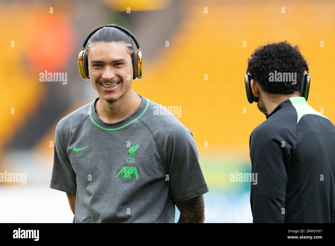 Wolverhampton, Royaume-Uni. 16 septembre 2023. Darwin Nœnez de Liverpool avant le match de Premier League entre Wolverhampton Wanderers et Liverpool à Molineux, Wolverhampton le samedi 16 septembre 2023. (Photo : Gustavo Pantano | MI News) crédit : MI News & Sport / Alamy Live News Banque D'Images