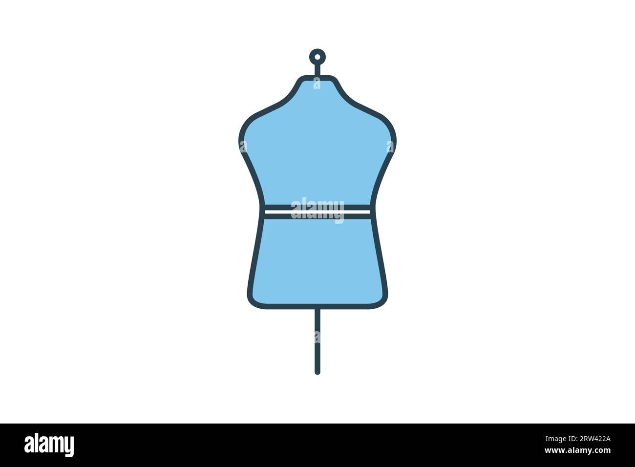 Icône mannequin. Icône liée aux textiles, à la couture et utilisée pour afficher des vêtements fabriqués à partir de textiles. Style d'icône de ligne. Conception vectorielle simple modifiable Illustration de Vecteur