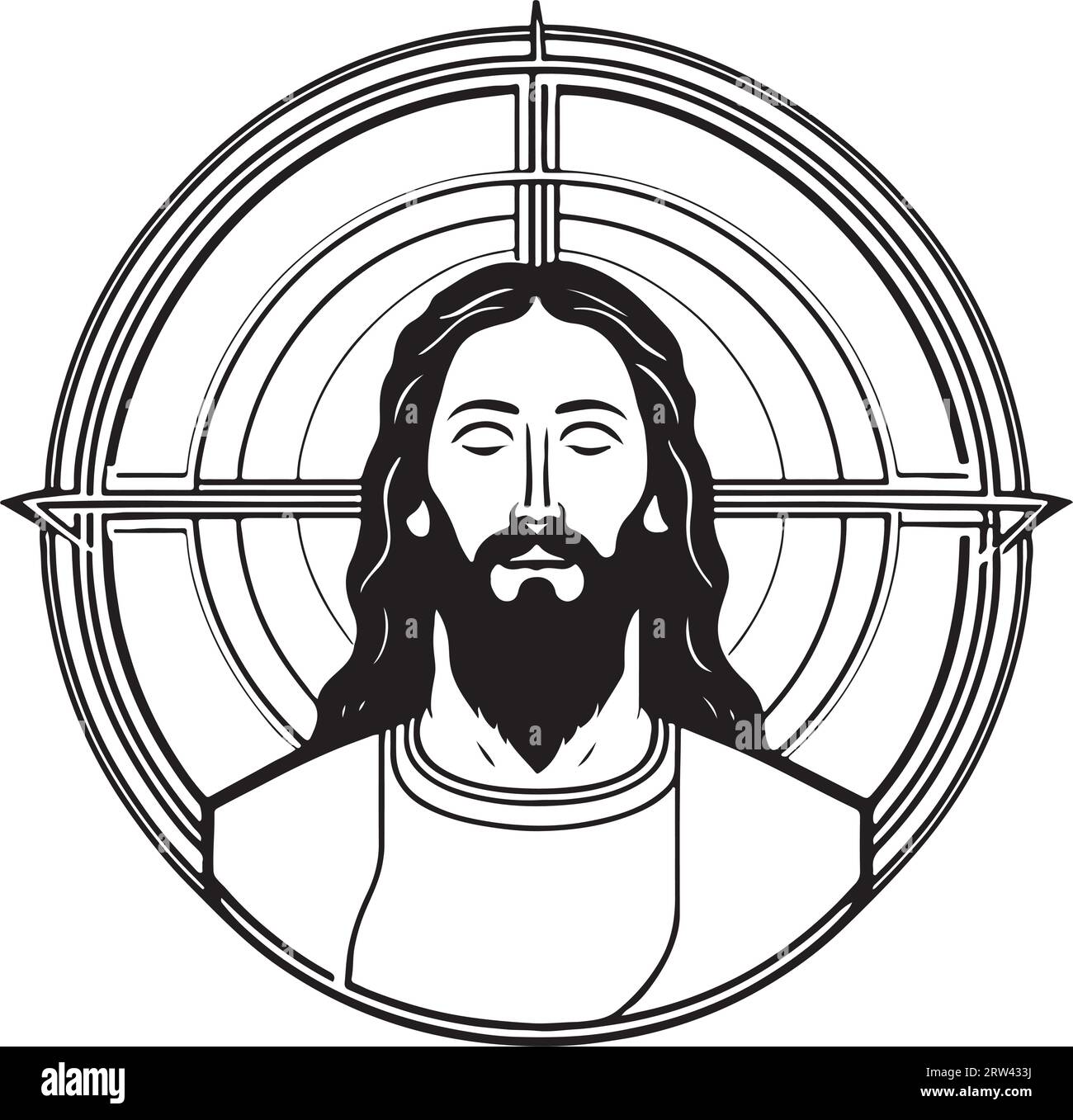 Joli et charmant art vectoriel Jésus-Christ Illustration de Vecteur