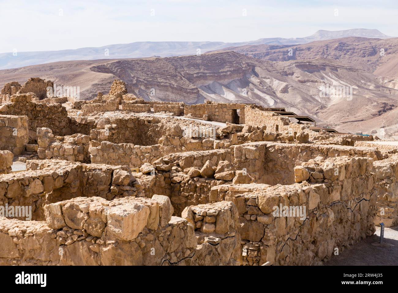 Masada et vue sur le désert de Judée, Israël, Masada et vue sur le désert de Judée, Israël Banque D'Images