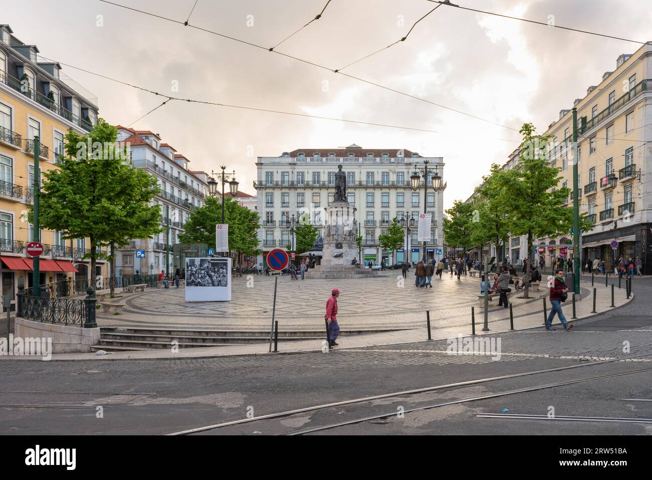 Lisbonne, Portugal, le 22 avril 2014 : vue sur la place Luis de Camoes située près des quartiers Chiado et Bairro Alto Banque D'Images