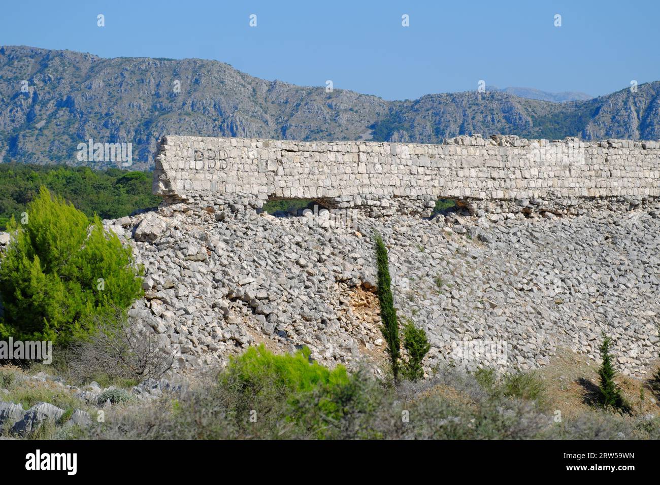Mur de pierre, Croatie Banque D'Images