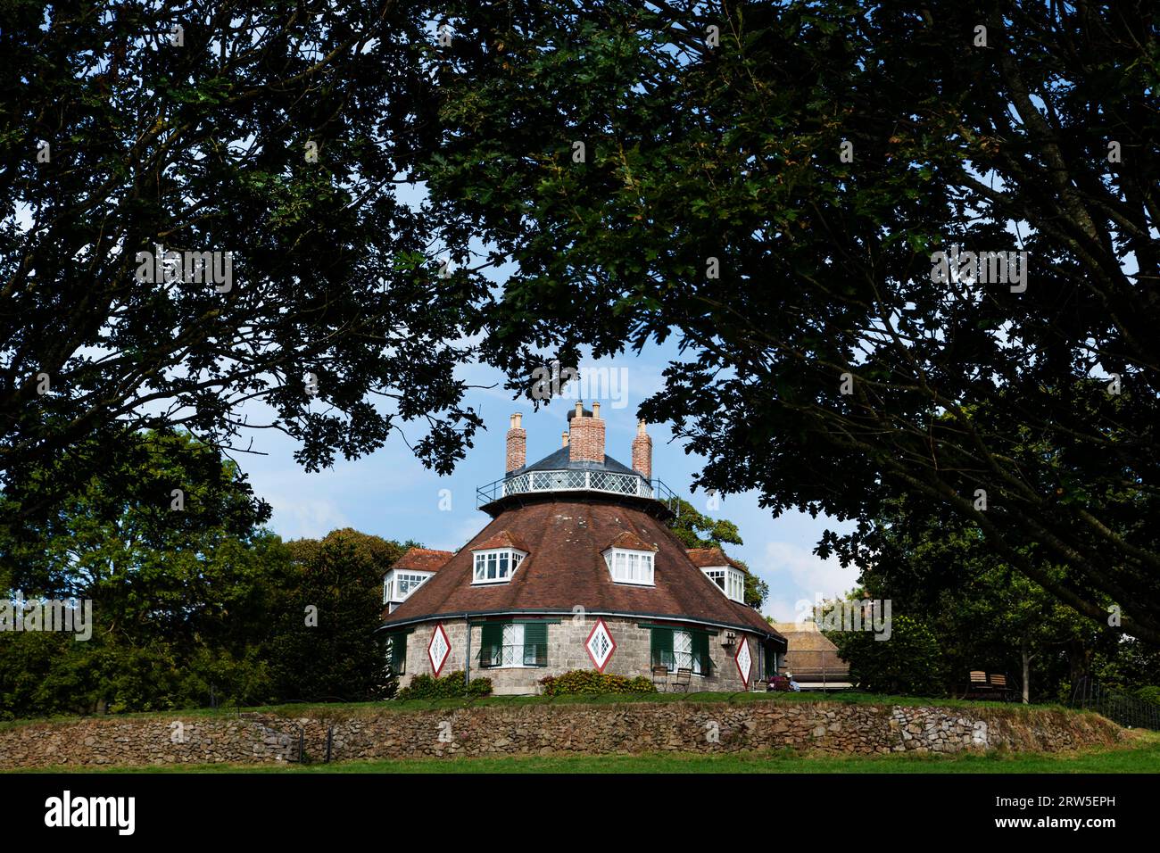 Propriété du National Trust Une maison la ronde à Exmouth Banque D'Images