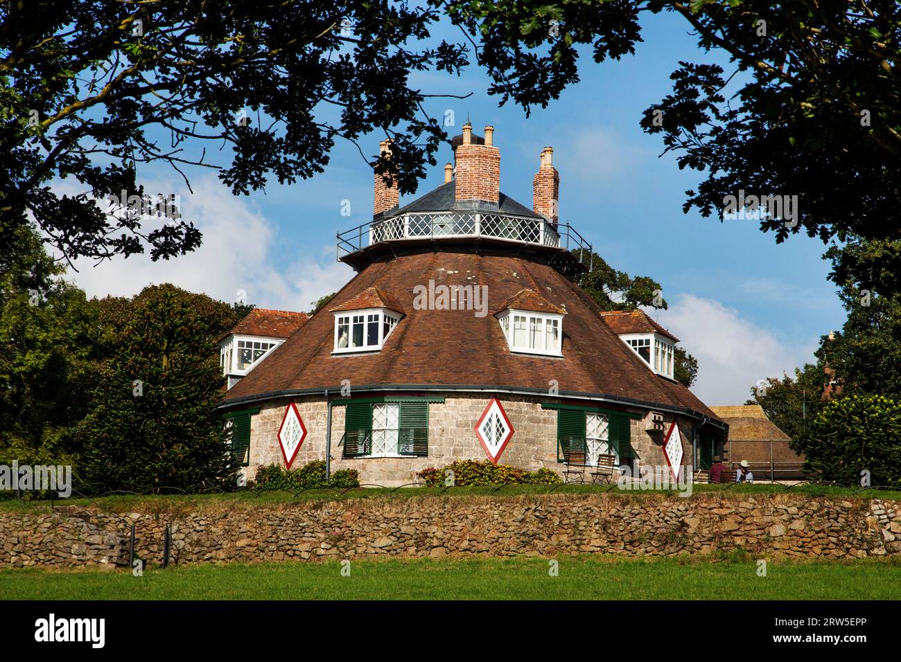 Propriété du National Trust Une maison la ronde à Exmouth Banque D'Images