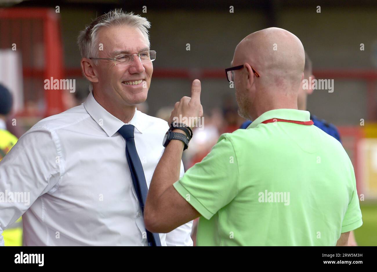 Nigel Adkins, Manager intérimaire de Tranmere, semble détendu avant le match Sky Bet EFL League Two entre Crawley Town et Tranmere Rovers au Broadfield Stadium, Crawley, Royaume-Uni - 16 septembre 2023 Banque D'Images