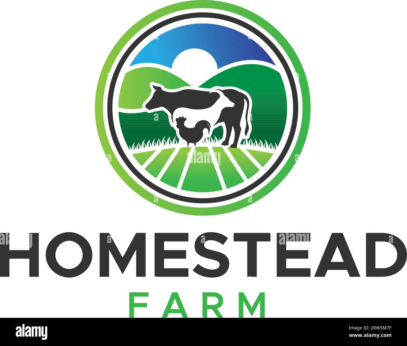 Design moderne coloré HOMESTEAD FARM Animals Illustration de Vecteur