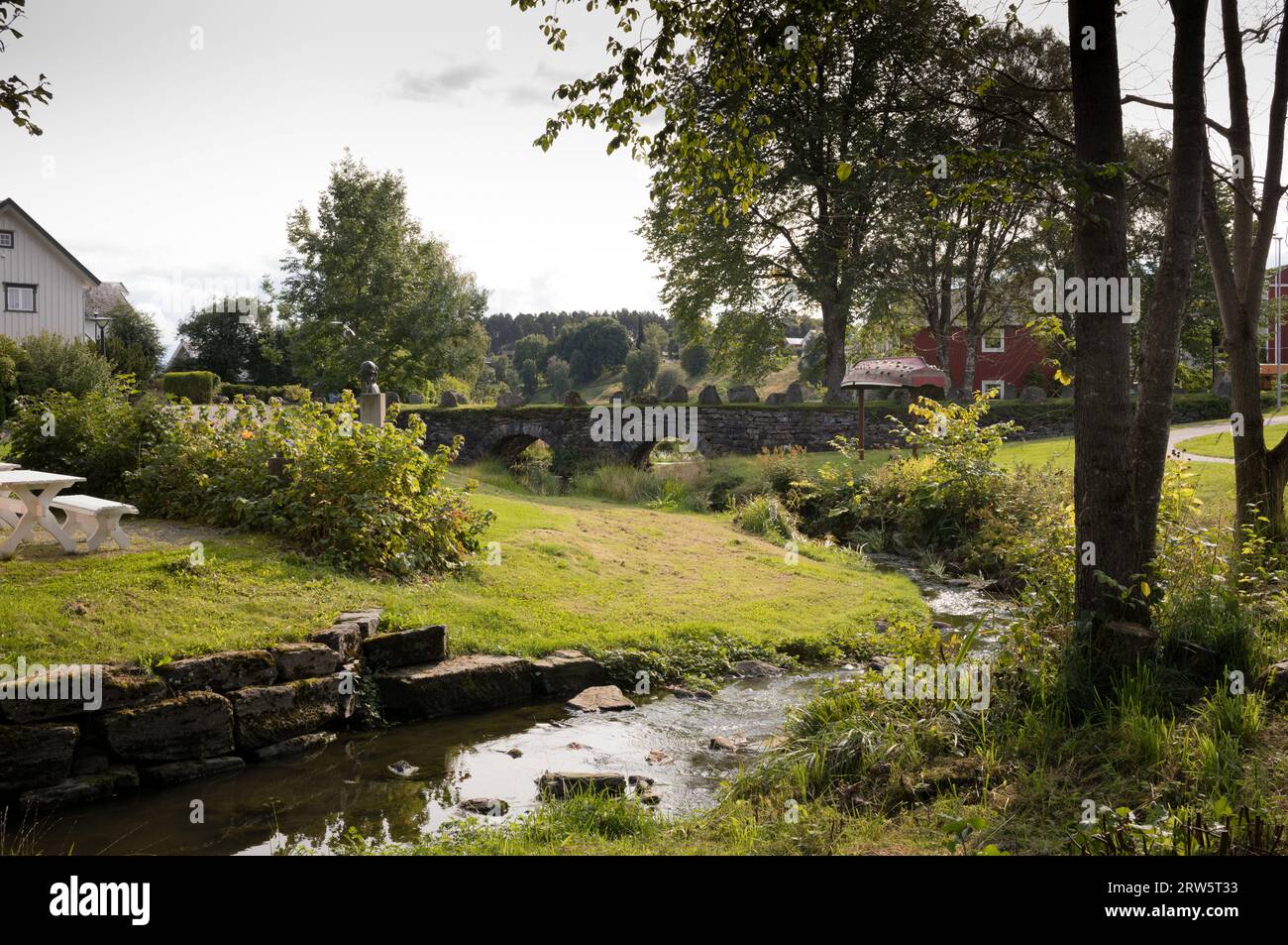 Vue sur le parc à Inderøy, Norvège Banque D'Images