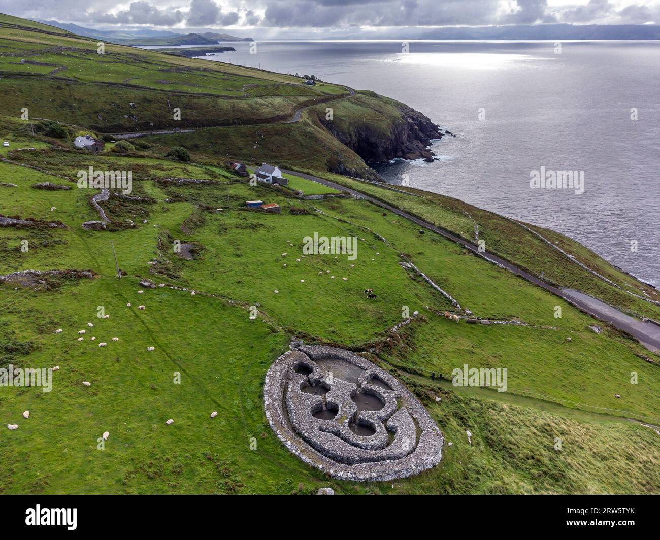 Cashel Murphy, ancienne colonie celtique, ère chrétienne primitive (5e-8e siècles après JC), péninsule de Dingle, comté de Kerry, Irlande, Royaume-Uni Banque D'Images