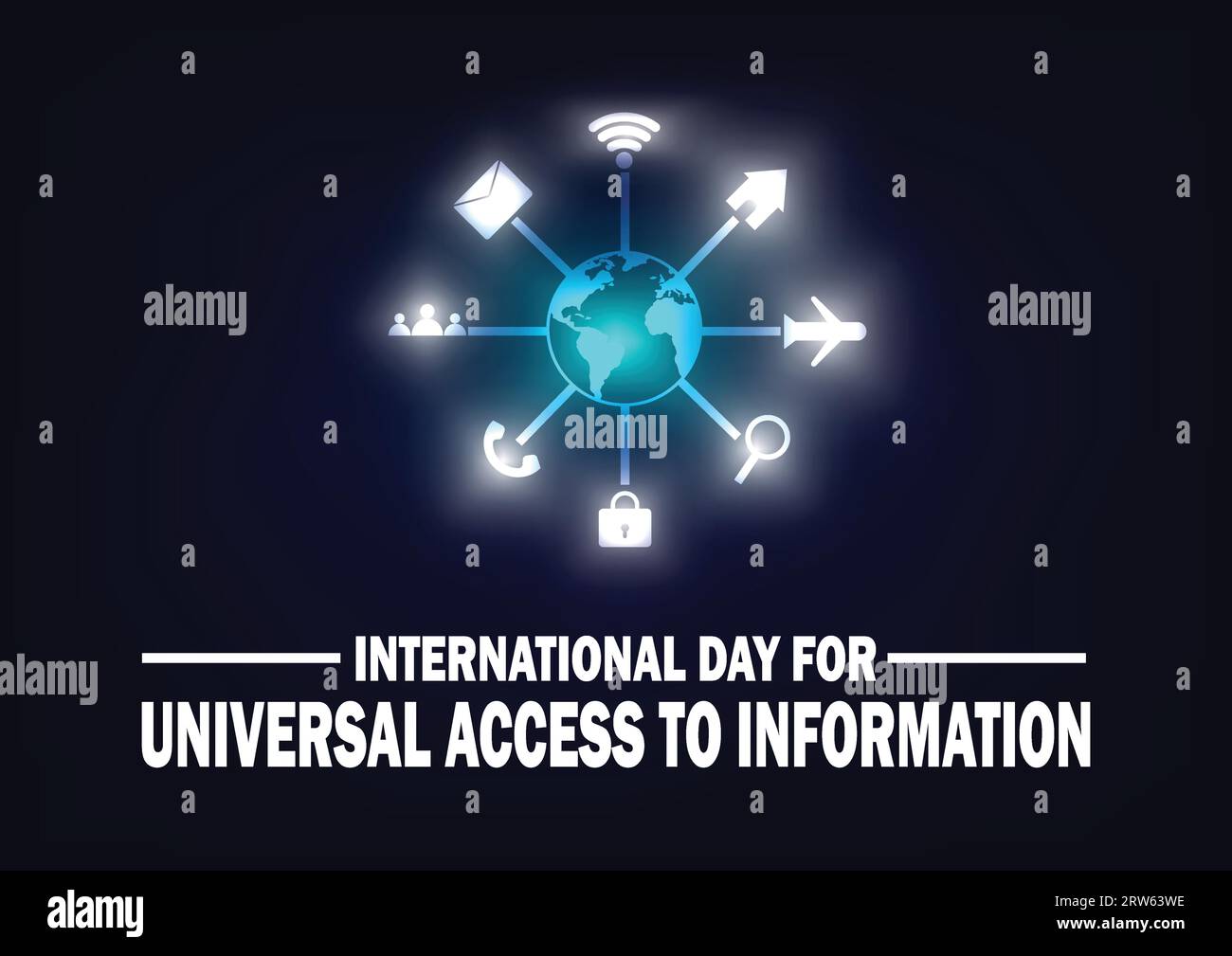 Journée internationale pour l'accès universel à l'information illustration vectorielle. Concept de vacances. Modèle pour arrière-plan, bannière, carte, affiche avec texte Illustration de Vecteur