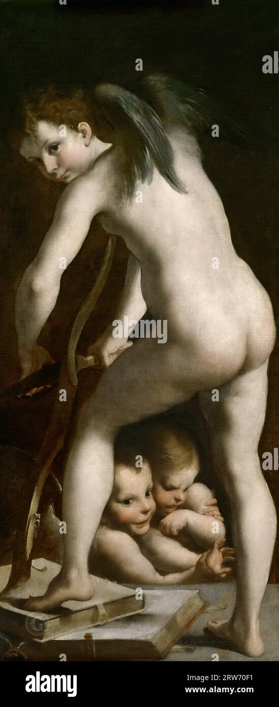 – Parmigianino. Girolamo Francesco Maria Mazzola (Copia) - Cupidon Banque D'Images